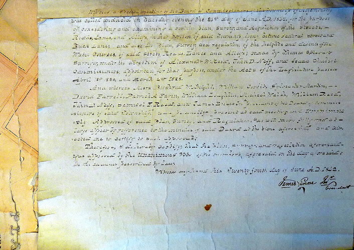 Plan, [Resolution of the Moyamensing commissioners made June 24, 1842, certifying plan 003-01_HP ]