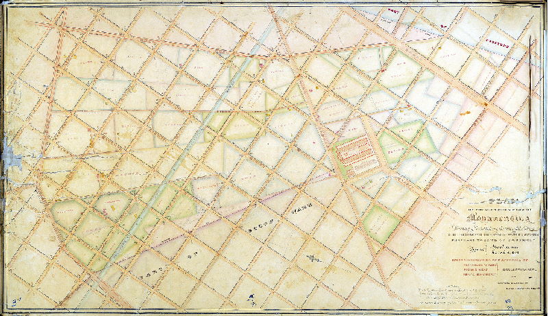 Plan (alternate image), Plan of the southern part of Moyamensing locating & establishing the line of streets, curb heights, & decents [descents] of water courses, pursuant to Acts of Assembly passed April 13, 1835 [and] March 2, 1838 