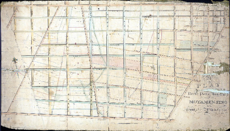 Plan (alternate image), A plat [of the] north part of the Township of Moyamensing in the County of Philadelphia, January 1st,1811. Surveyed and delineated by Reading Howell.