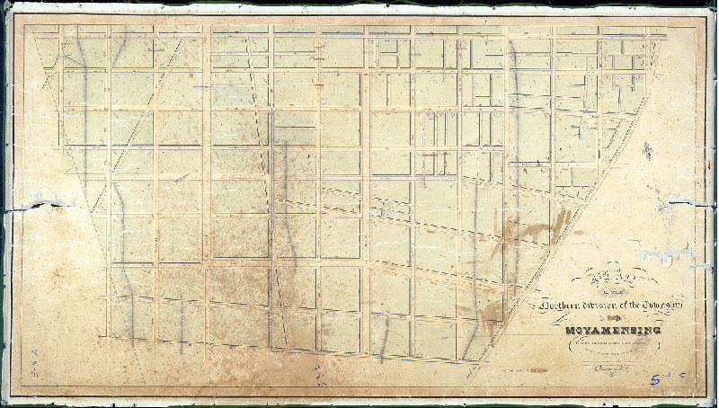 Plan (alternate image), Plan of the Northern Division of the Township of Moyamensing exhibiting the regulated heights of the streets as determined by E. H. Gill and J. C. Trautwine, Civil Engineers. In accordance with the resolution of a committee appointed by the Board of Commissioners for that purpose dated Jany. 21st 1834.