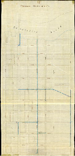 Plan (alternate image), Third District [Tracing based on Reading Howell's Third District plan, 009-01_HP, focusing on sewers]