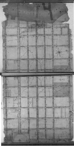 Plan, Third District. In obedience to an ordinance dated May 1804, surveyed, leveled, and adjusted that part of the City Plat comprehended within this draft. March 23, 1808. Reading Howell. 
