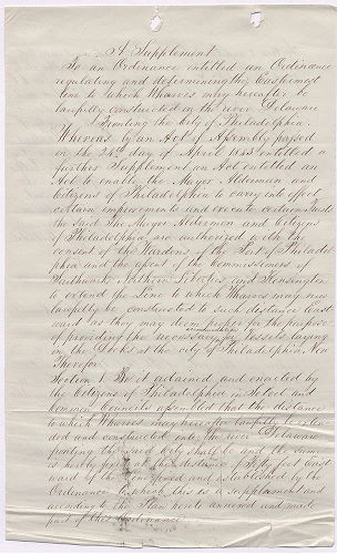 p. 1, [Copies of ordinances and resolutions related to plan 11-07_HP and the wharf line shown therein]