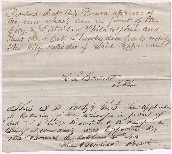 p. 11, [Copies of ordinances and resolutions related to plan 11-07_HP and the wharf line shown therein]