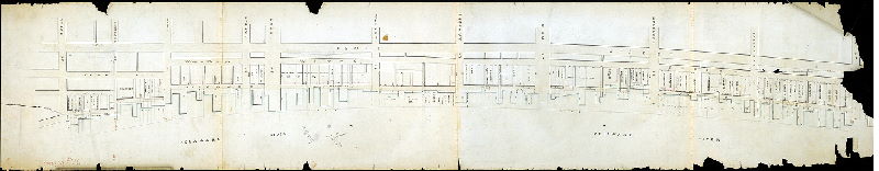 Plan (alternate image), [No title. Delaware River front, Vine St. to South St., Front St. to Delaware River]