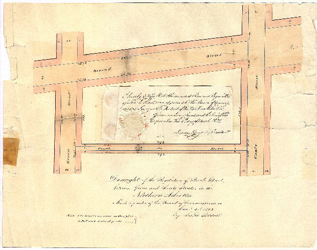 Plan, Draught of the regulation of Peach Street, between Green and Coats Streets, in the Northern Liberties