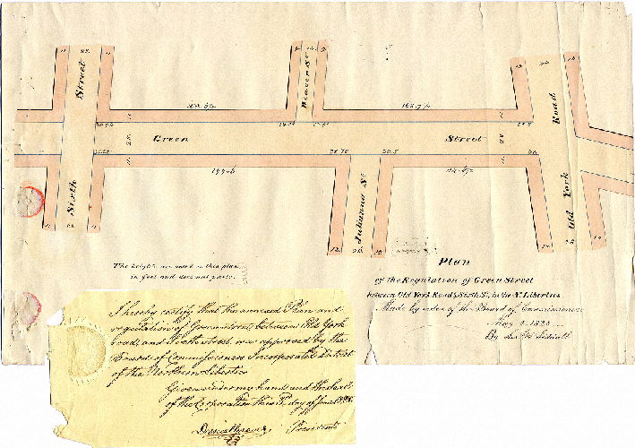 Plan, Plan of the regulation of Green Street between Old York Road and Sixth Street in the Northern Liberties