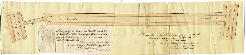 Plan, Draught of the regulation of Crown Street, between Tammany and Green Streets in the Northern Liberties