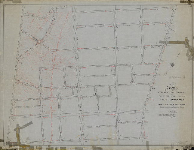 Plan, Plan of the revision of lines and grades of part of the Second Section, Twenty-second Ward, City of Philadelphia. Made in accordance with a resolution of Councils approved January 19, 1885. 