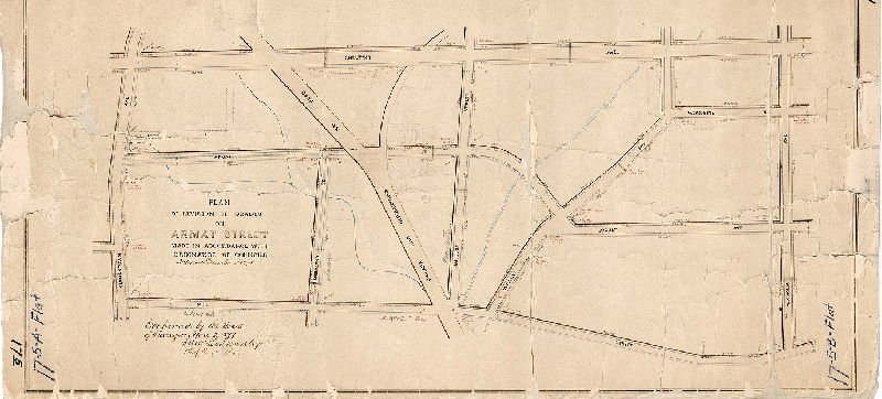 Plan, Plan of revision of grades on Armat Street [Ordinance Dec. 31, 1875; confirmed April 2, 1877]