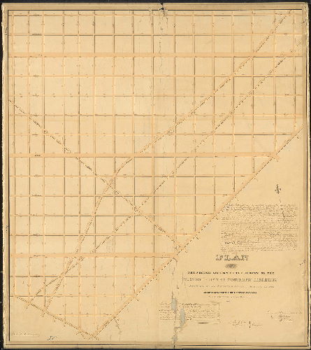 Plan, Plan of the Second Section of the survey of the Township of the Northern Liberties, agreeably to an Act of the General Assembly of the Commonwealth of Pennsylvania, passed the third day of May A.D. 1832. Surveyed and returned September 17th, 1840, by John Foulkrod, R. M. Sexton. Filed September 18, 1840 [Note in pencil: "See revised plan," probably 021-2_HP]
