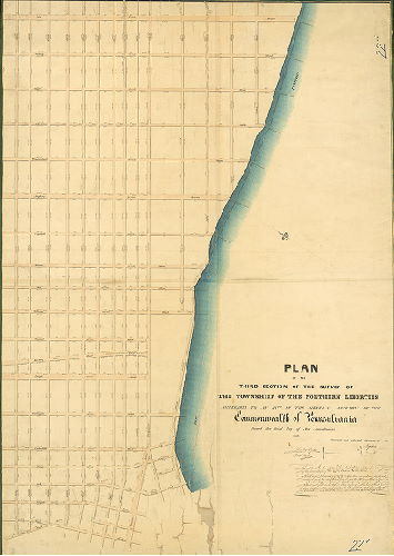 Plan (alternate image), Plan of the Third Section of the survey of the Township of the Northern Liberties, agreeably to an Act of the General Assembly of the Commonwealth of Pennsylvania, passed the third day of May anno Domini, 1832. Surveyed and returned November 30th, 1844, by Joseph Fox, Henry Haines.