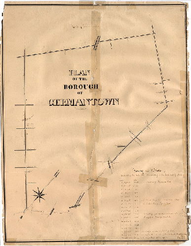 Plan, Plan of the Borough of Germantown, Surveyed March 1839 (Incomplete]