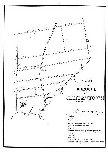Plan, Plan of the Borough of Germantown, surveyed March 1839 by J. King and C. E. Wister