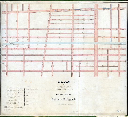 Plan (alternate image), Plan of alterations & reestablished grades of the Fourth Section of the District of Richmond
