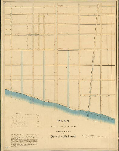 Plan, Plan of survey and regulation of the Sixth Section of the District of Richmond. Surveyed & returned May 21st 1851 by E. Livingston Spain, Surveyor