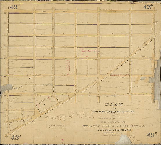 Plan, Plan of the revised grade regulation of the First Section of the survey of the District of West Philadelphia in the Twenty-fourth Ward, City of Philadelphia [Resolution Nov. 18, 1861;approved by Board of Surveyors Feb. 17, 1862; confirmed by Act of Assembly April 17, 1862] 
