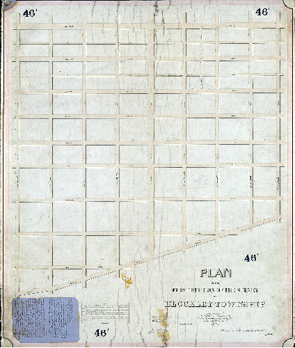 Plan (alternate image), Plan of the survey of the First Section of Blockley Township. [Act of Assembly April 3, 1851; survey returned Nov. 1853; confirmed by Court June 27, 1854]