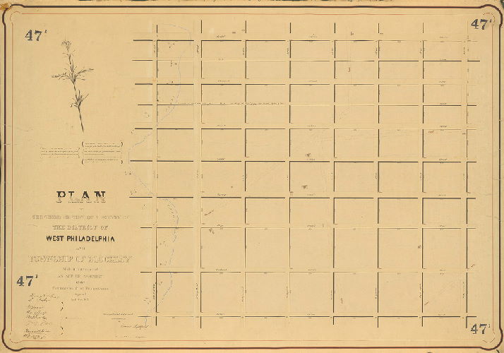 Plan, Plan of the Third Section of a survey of the District of West Philadelphia and Township of Blockley, made in pursuance of an Act of Assembly of the Commonwealth of Pennsylvania, approved April 3rd 1851.