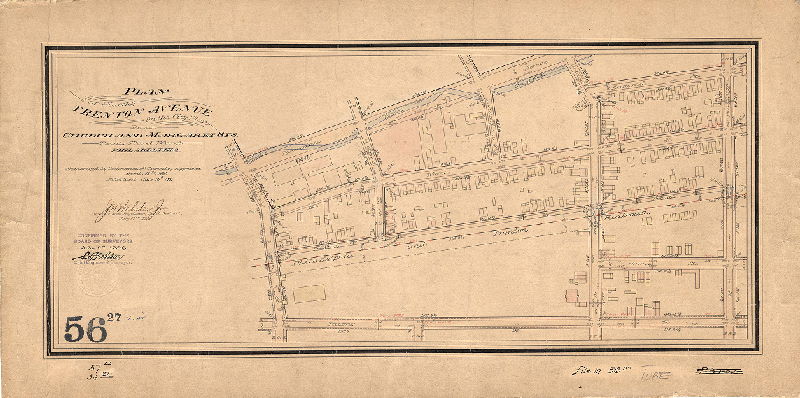 Plan, Plan for placing Trenton Avenue on the City Plan between Church and Margaret Sts., Twenty-third Ward, Philadelphia [Ordinance June 15, 1896; survey returned July 27, 1896; confirmed July 27, 1896]