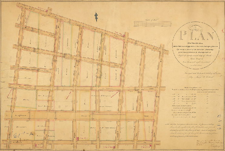 Plan, Plan of the Third Division of the survey and regulation of the district of Spring Garden, agreeably to an Act of the General Assembly of the Commonwealth of Pennsylvania passed the twenty-second day of March anno Domini One thousand eight hundred and thirteen. Surveyed and Returned February 14th 1820 by Joseph H. Siddall. [Attachment: Court confirmation]