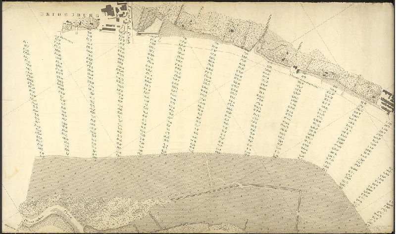 Plan, [No title. Delaware River front, New Jersey and Pennsylvania sides of river, with soundings and detailed delineation of topography, vegetation and structures.073-u, v, w and x are contiguous and cover from Bridesburg to Poquessing Creek; 073-y_HP shows detailed drawings of riverfront locations. These hand-drawn plans were used as the basis of subsequent USCGS lithographs of the city waterfront.]