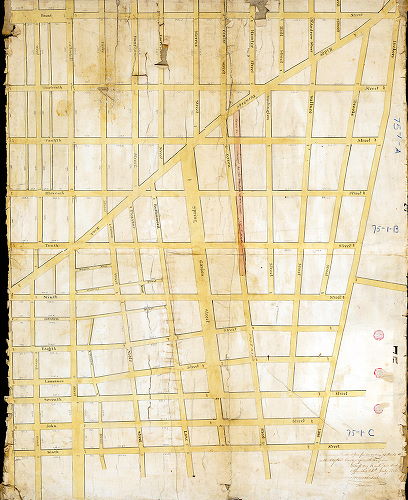 Plan (alternate image), [No title. Probably part of the incorporation of the District of Spring Garden, from the unincorporated Northern Liberties. Note on tracing copy of plan: "See Laws A.D. filed 8th April 1816."]