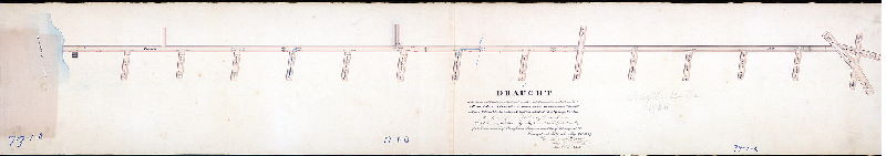 Plan (alternate image), Draught of the survey and regulation of the ascents and descents, common sewers, gutters, &c. in Francis Lane & Coats Street, from Broad Street to Schuylkill Third [Twentieth] St. and from William Street to the River Schuylkill in the District of Spring Garden. Made by virtue of an order of the Court of Quarter Sessions, dated January 27th 1827, agreeably to an Act of the Genl. Assembly of the Commonwealth of Pennsylvania, passed the second day of February 1822. Surveyed and returned May 29th 1827 by Samuel Hains, Jos. H. Siddall