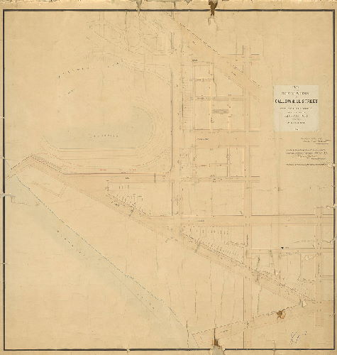 Plan, Plan of the proposed widening of Callowhill Street and 25th street as approaches to Fairmount Park and the Wire Bridge, Philadelphia, Oct. 3rd, 1870, Edw. D. Roberts.