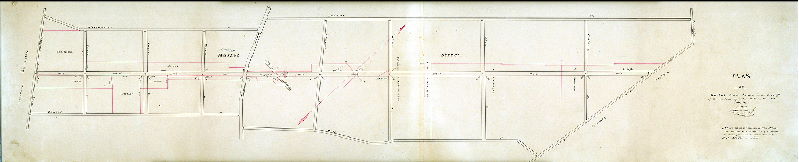 Plan (alternate image), Plan of Market Street located in the Borough of Germantown by order of Town Council July 1851 by Joseph King, Jr. [Attachment not scanned: three "exceptions" protesting the plan]