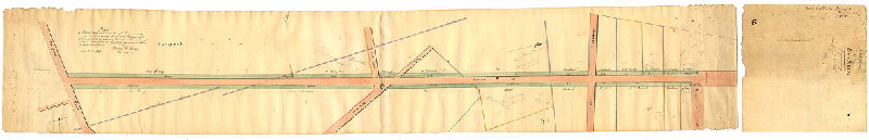 Plan, Report of Viewers to widen Broad [in] Moyamensing. Plan of Broad Street continued through Moyamensing and part of Passyunk Township of the same width as it is in the City chewing [sic: shewing] the adjacent lands through which it passes and the quantity of ground it takes off each owners front. [June 6, 1835]