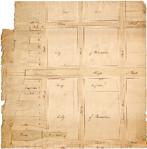 Plan, [Handwritten title on reverse: "Streets near Manaiunk [Schuylkill] Bridge"