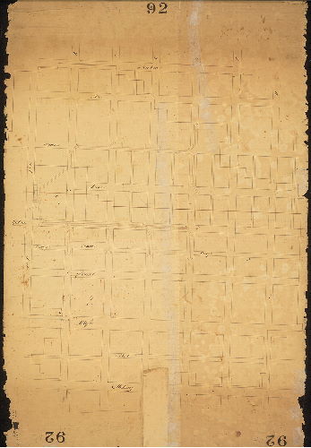 Plan, [No title. Draft plan of city. Note reads: "Old plan of the city of little value." ]