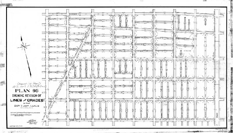 Plan, Plan 96 showing revision of lines and grades, in the 26th and 36th Wards, Philadelphia [Ordinance June 28, 1899; confirmed March 19, 1900]
