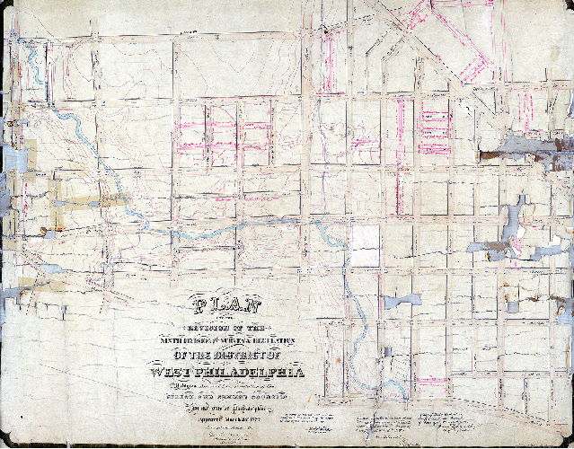 Plan, Plan of the revision of the Ninth Division the survey & regulation of the District of West Philadelphia [Resolution March 28, 1874; various confirmations 1876 to 1896]