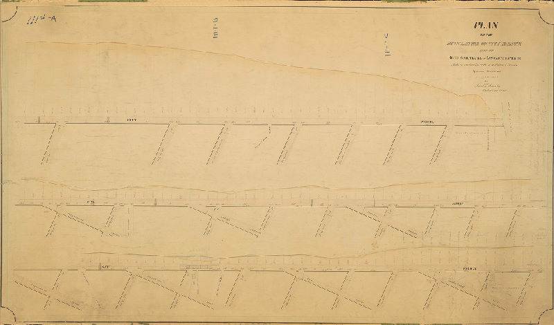 Plan, Plan of the regulation of City Avenue from the River Schuylkill to Lancaster Avenue, made in conformity with a resolution of Councils approved May 4th 1857. [Survey returned Dec. 6, 1858; not confirmed]