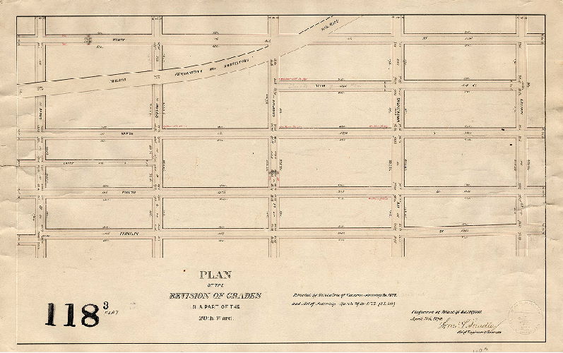 Plan, Plan of the revision of grades in a part of the 20th Ward. [Confirmed April 15, 1872]