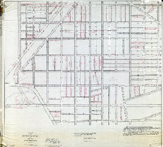 Plan (alternate image), Plan of the revision of the lines and grades in the Fourth Section, Seventh Survey District, Philadelphia. [Ordinance Dec. 31, 1875; confirmed Dec. 4, 1876. Tracing made in 1934]