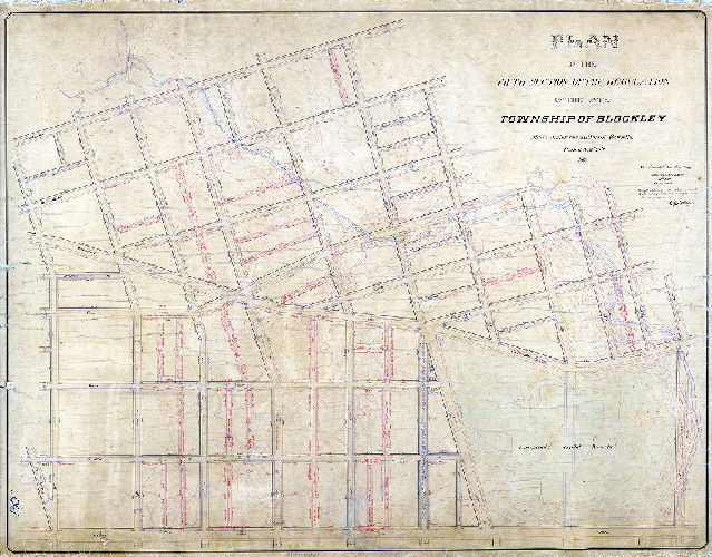 Plan (alternate image), Plan of the Fifth Section of the regulation of the late Township of Blockley made under resolution of Councils passed Septr. 29th, 1858. 