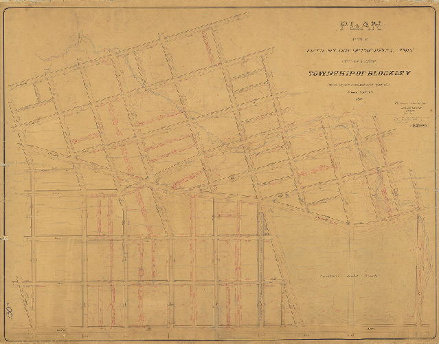 Plan, Plan of the Fifth Section of the regulation of the late Township of Blockley made under resolution of Councils passed Septr. 29th, 1858. 