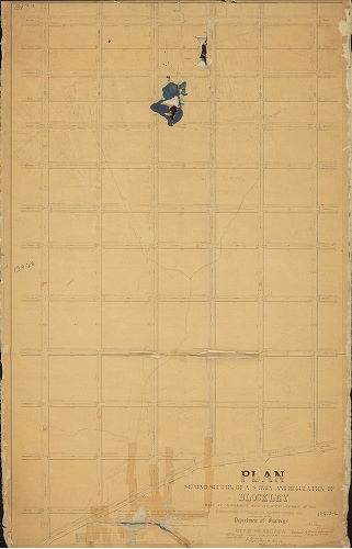 Plan, Plan of the Second Section of a survey and regulation of Blockley. [Act of Assembly April 3, 1851; survey returned 1857; approved by Board of Surveyors Oct. 17, 1870; confirmed by Court Feb. 15, 1871].