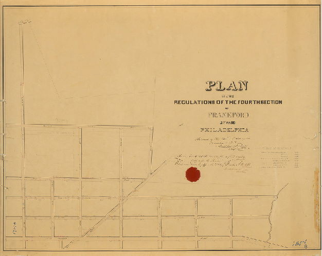 Plan, Plan of the regulations of the Fourth Section of Frankford, 23d Ward Philadelphia.