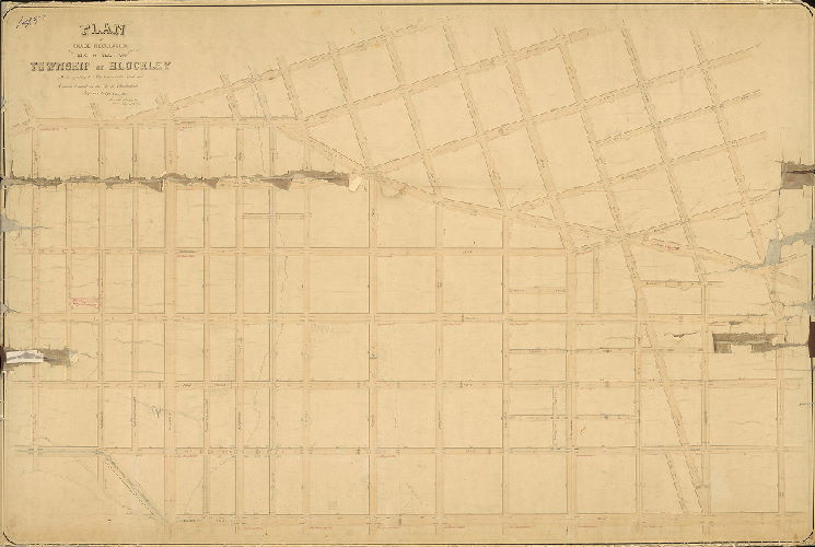 Plan, Plan of grade regulation of the Sixth Section of the late Township of Blockley. [Resolution April 26, 1867; either survey returned or confirmation date: Dec. 21, 1867]