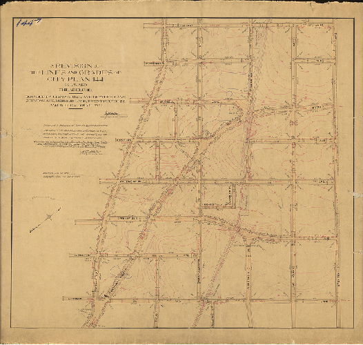 Plan, A revision of the lines and grades of City Plan 144. [Ordinance Nov. 10, 1900; confirmed 1906 and 1908]
