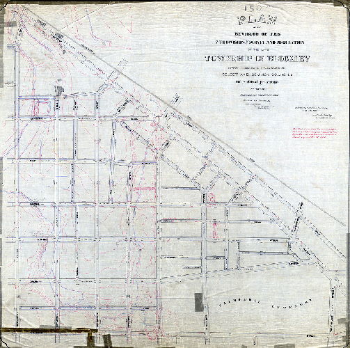 Plan, Plan of the revision of the 7th division of the survey and regulation of the late Township of Blockley. [Resolution Dec. 13, 1873; survey returned March 8, 1875; confirmed May 20, 1878]