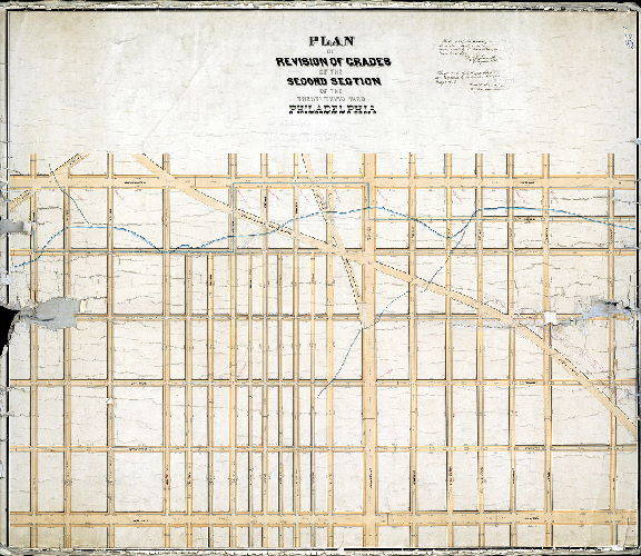 Plan (alternate image), Plan of revision of grades of the Second Section of the Twenty-third Ward Philadelphia. [Confirmed 1873 and 1876]
