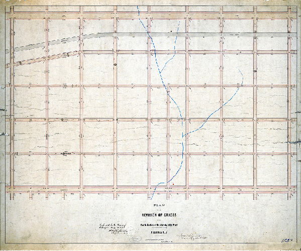 Plan (alternate image), Plan of the revision of grades on the Fourth Section of the Twenty-fifth Ward (late Twenty-third Ward) Philadelphia. [Ordinance May 1, 1874; confirmed July 19, 1875.]