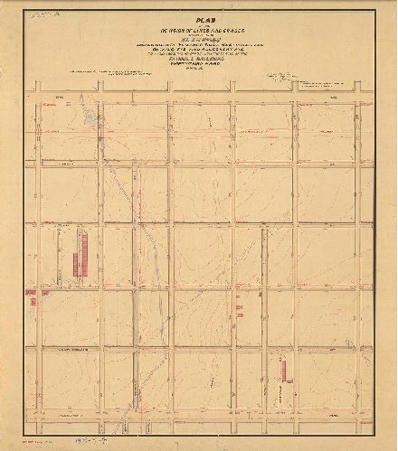 Plan, Plan of the revision of lines and grades on portion of Plan No. 159 and grades of Venango, Tioga, Westmoreland [and] Ontario Sts., and Allegheny Ave. to avoid crossing at grade with the tracks of the Fairhill Railroad. Thirty-third Ward, Phila. [Ordinance Feb. 27, 1893; surveyed July 17, 1893; confirmation not noted]
