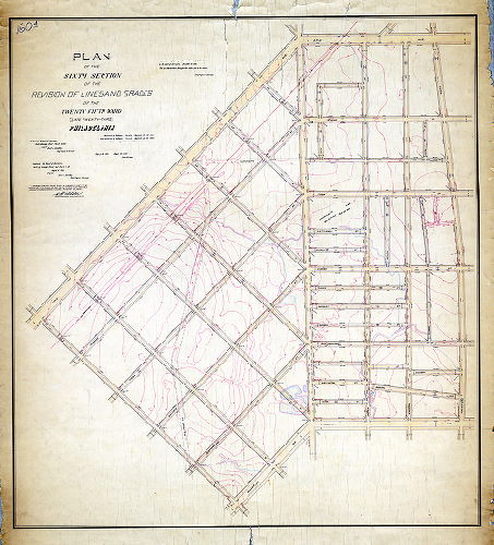 Plan, Plan of the Sixth Section of the revision of lines and grades of the Twenty-fifth Ward (late Twenty-third) Philadelphia [Ordinances 1880 and 1885; confirmed 1887, 1888, 1891]