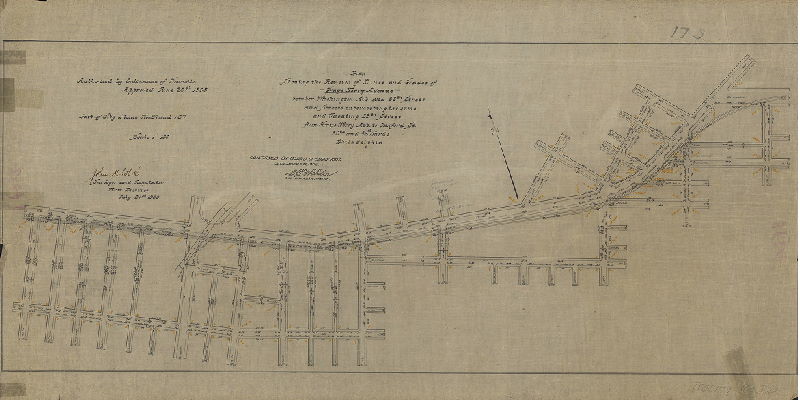 Plan, Plan showing the revision of lines and grades of Grays Ferry Avenue between Washington Ave. and 36th Street and streets intersecting the same and vacating 29th St. 